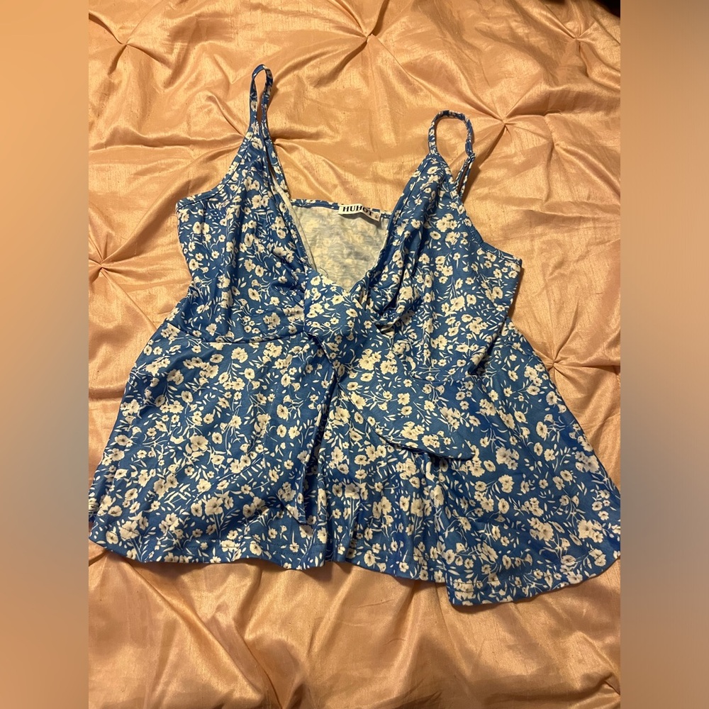 Light Blue V neck blouse